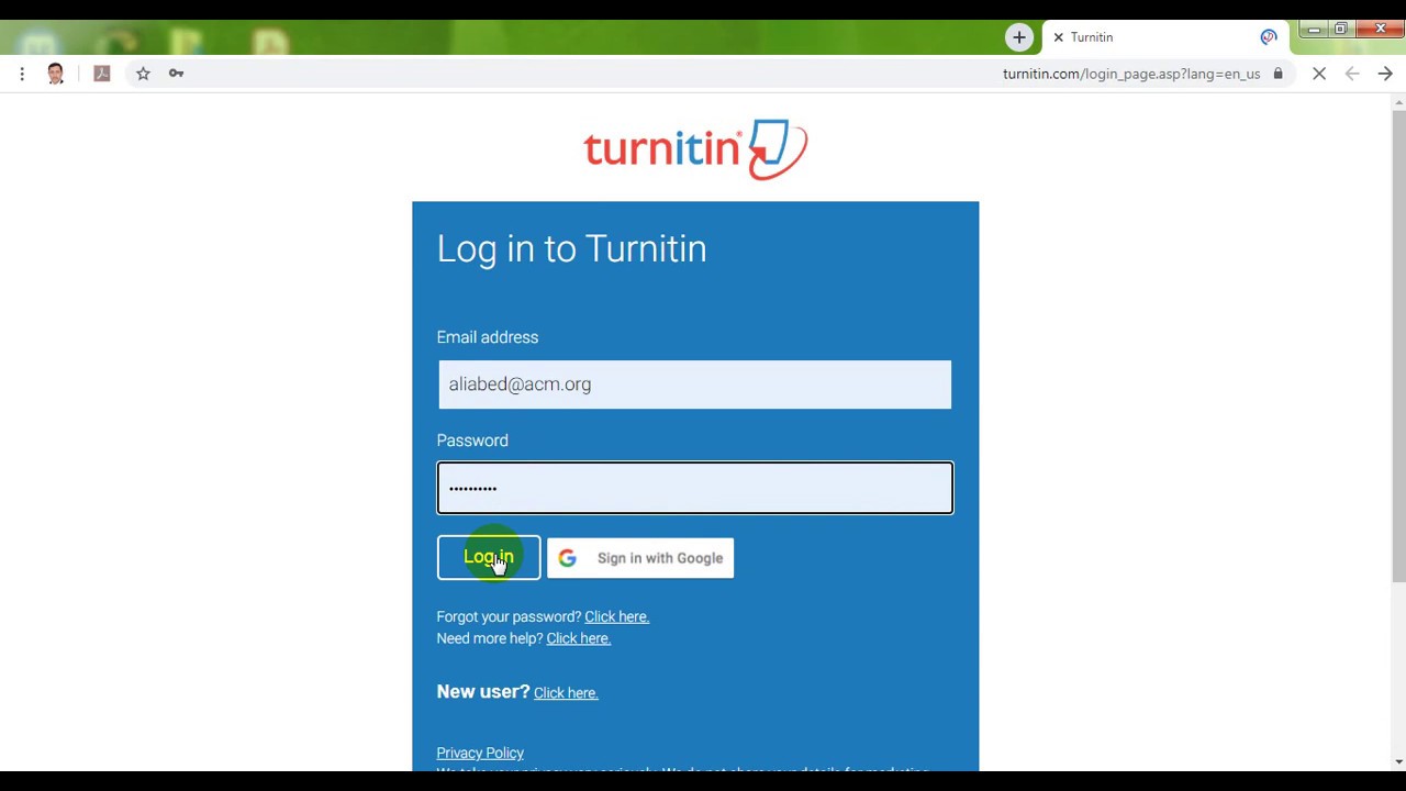 طريقة استخدام برنامج الاستلال Turnitin لفحص البحوث واطاريح طلبة الدراسات الاولية /ا.م.د.علي احمد عبد