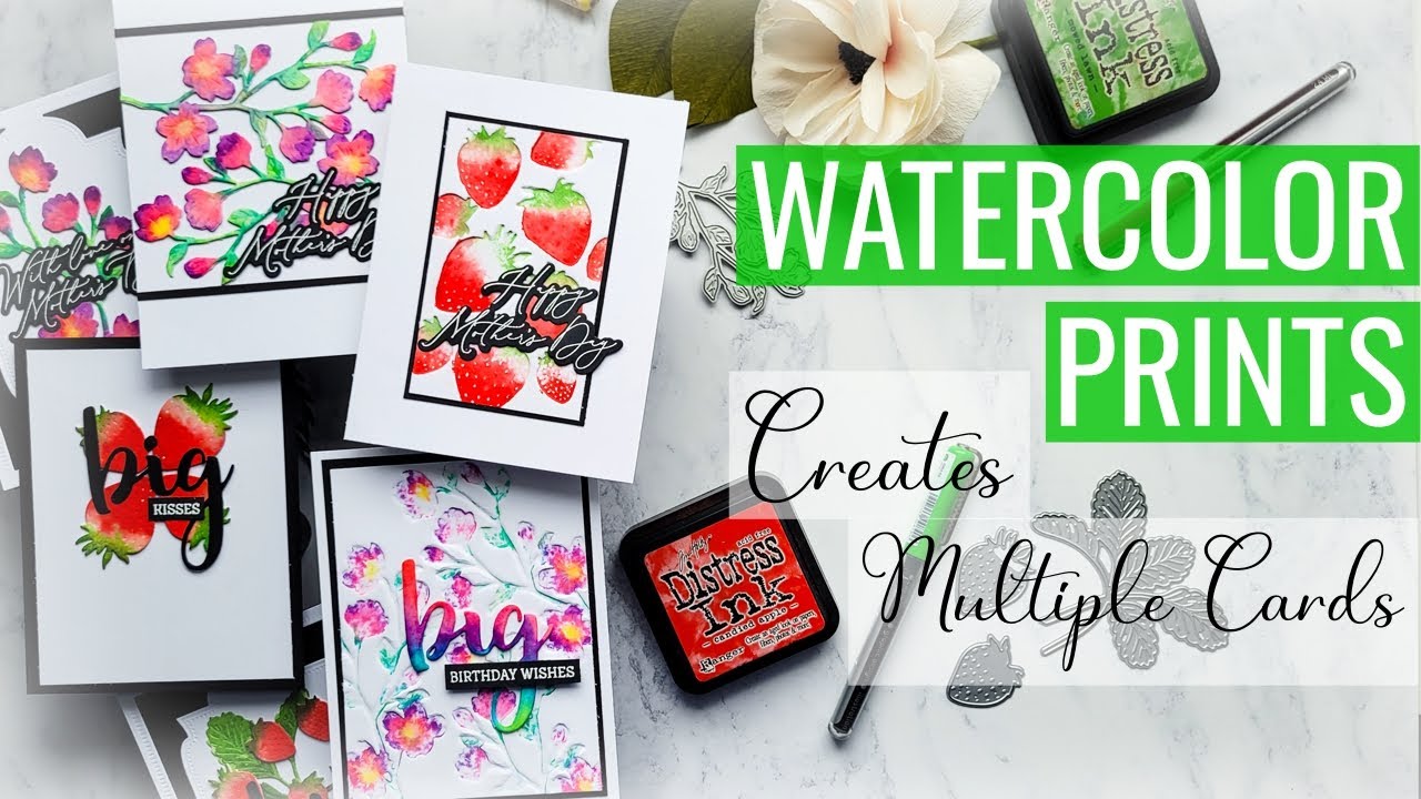 Watercolor Prints with Dies: Long Night