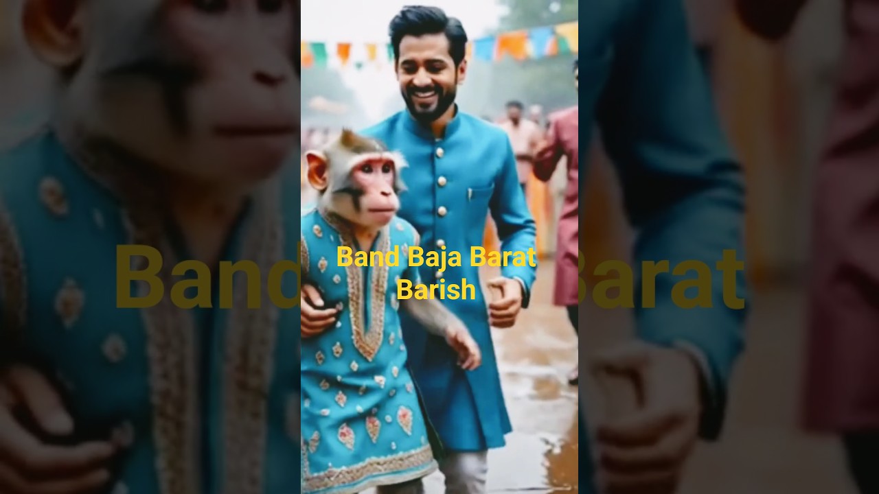 Band ,Baja,Barat & Barish #funnymonkey #barat  #monkey #monkeyvlogger #rain #party vibe #vlogger