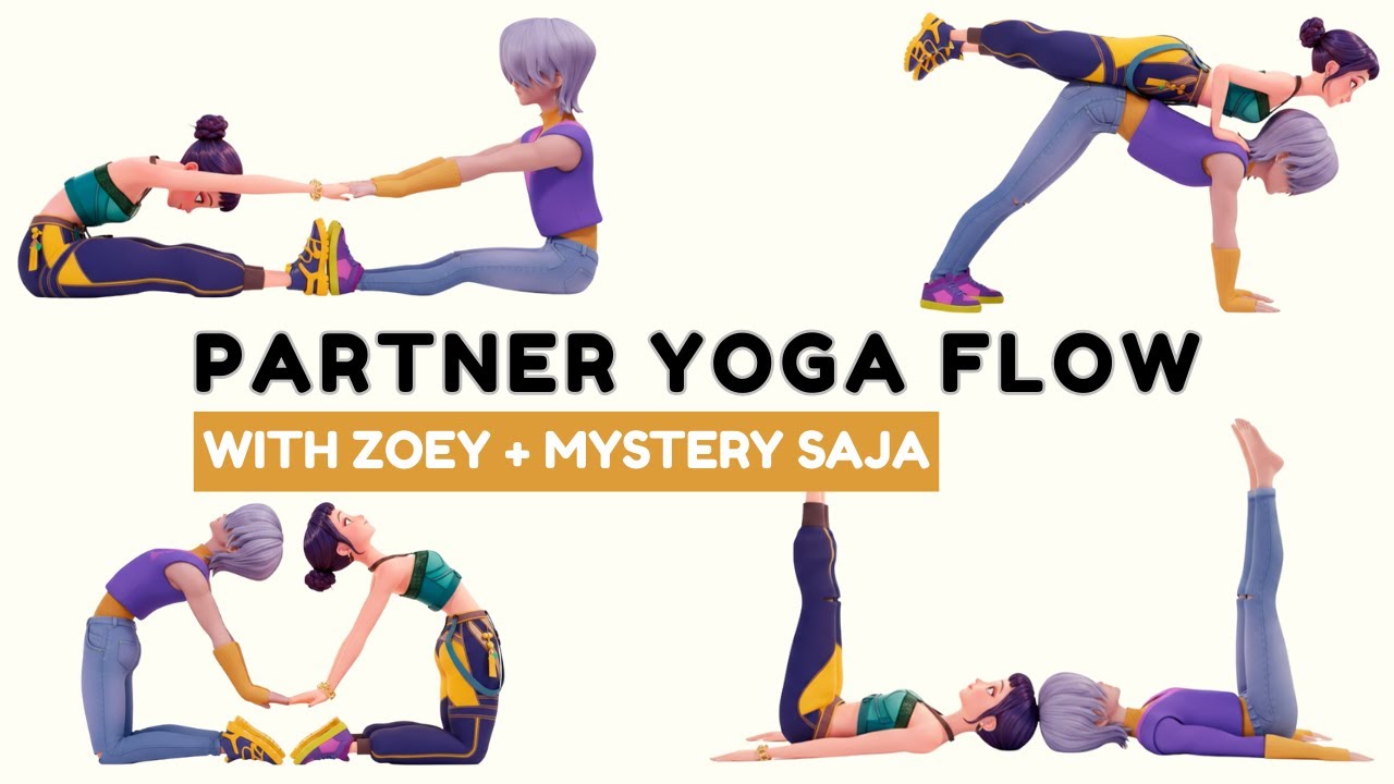 Kids Partner Yoga Flow | Zoey & Mystery Saja | Duo Yoga for Strength & Balance