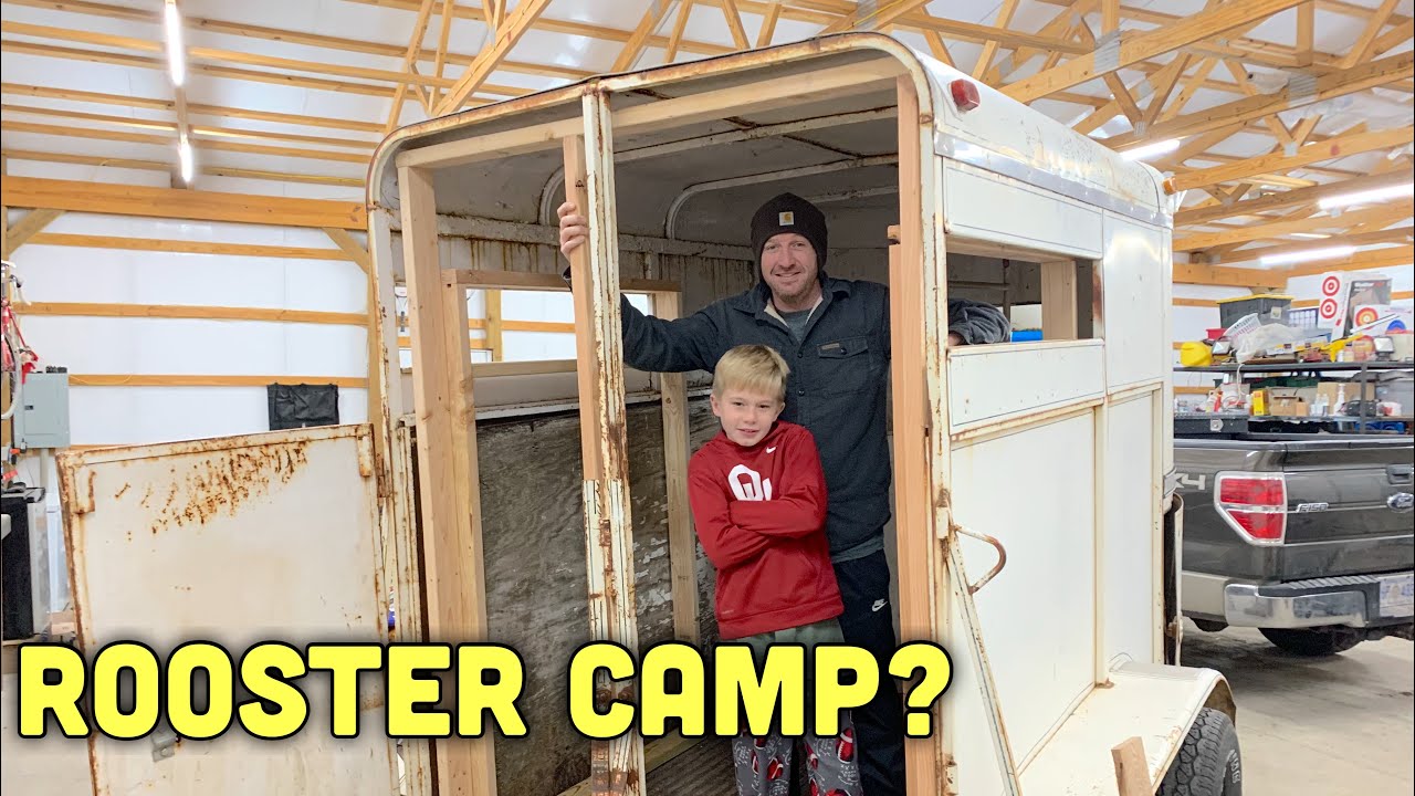 Father Son Convert Horse Trailer To Chicken Coop | Framing The Walls |