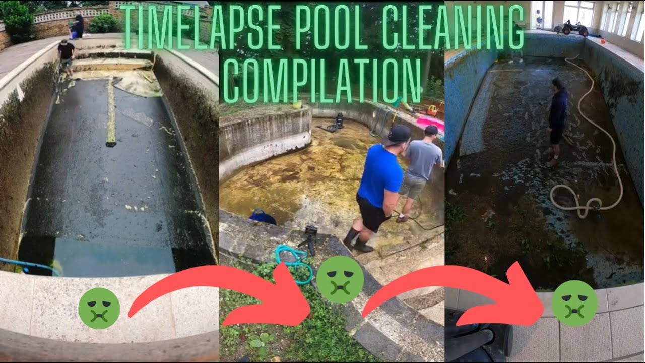 Satisfying pool cleaning compilation.