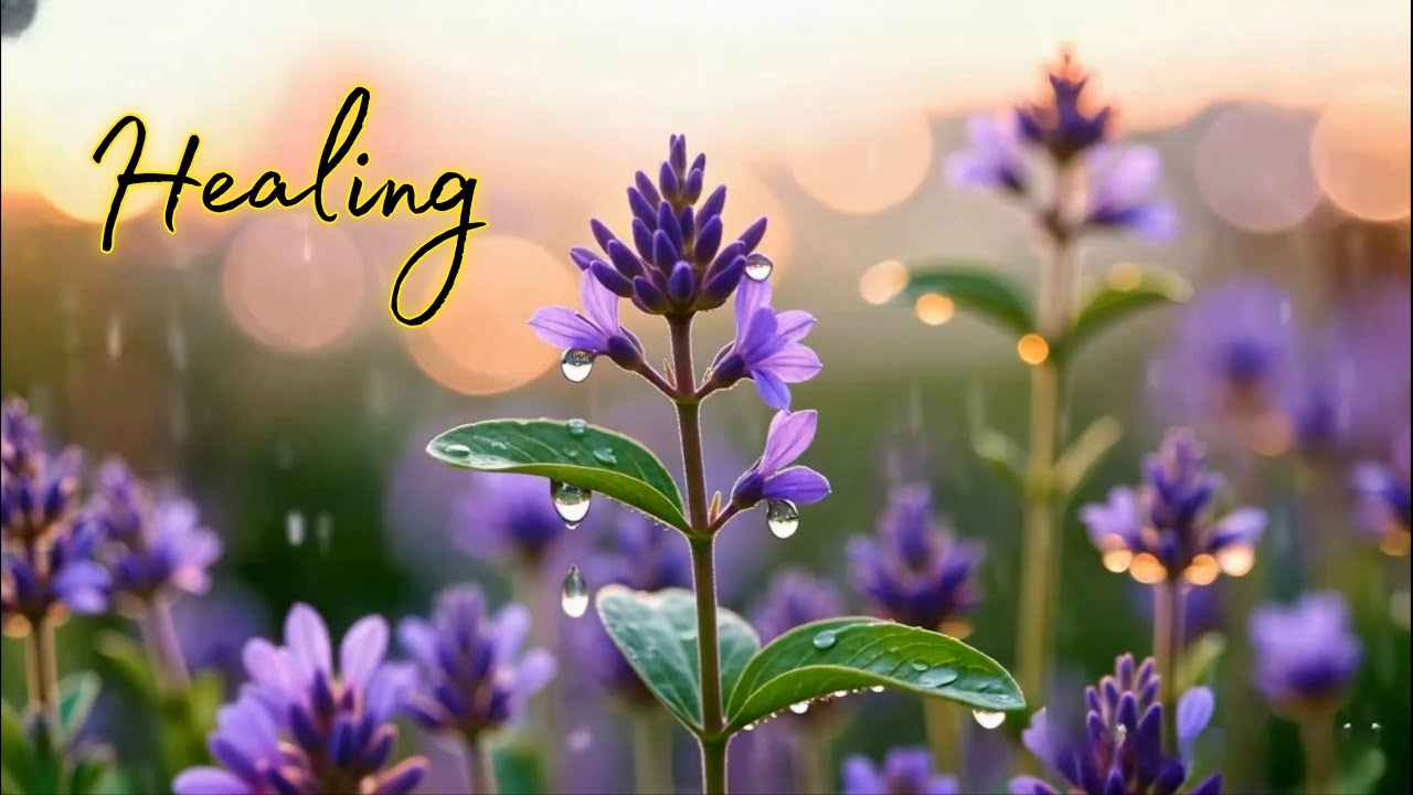 Tranquil Lavender Rain Dreams ~ Piano & Cello With Violin for Deep Sleep & Anxiety Relief
