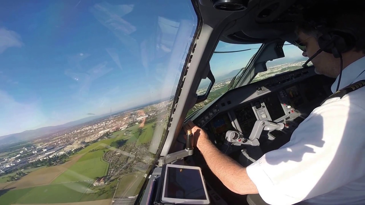 Piotr's Aviation no.16: Cockpit View LSGG Geneva LOT Polish Airlines Embraer 195 GoPro HD Landing
