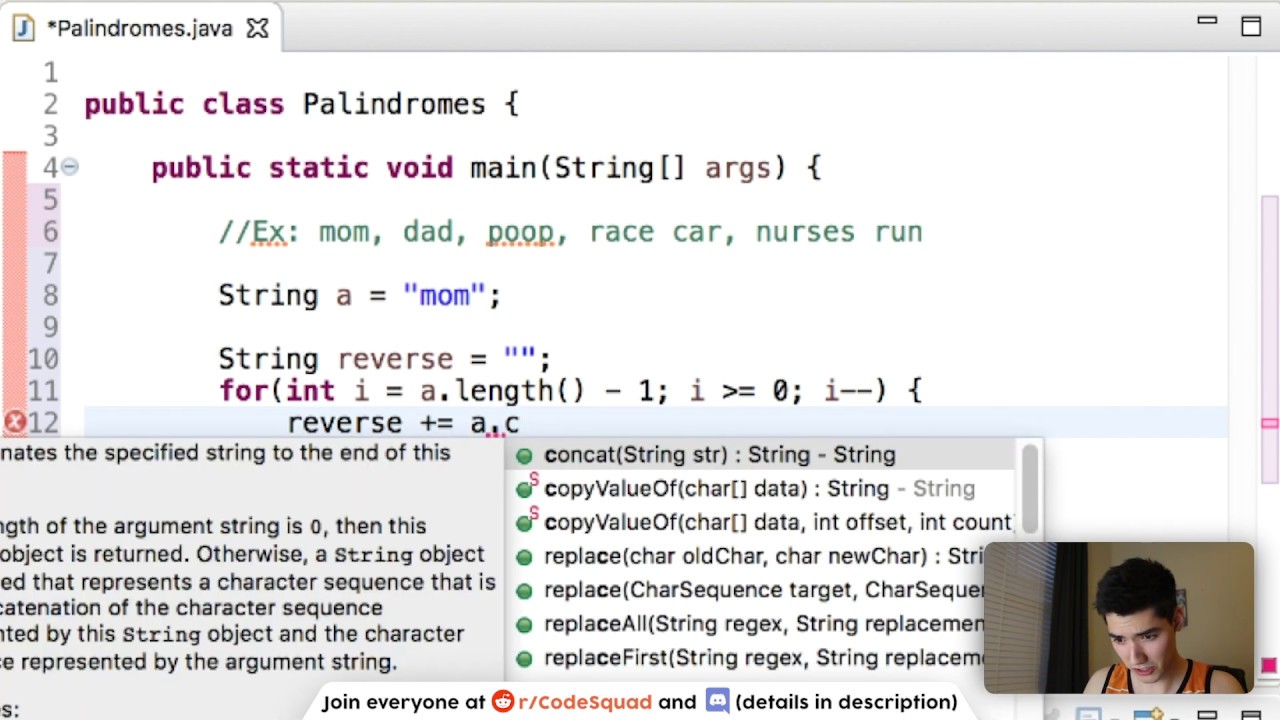Palindrome Program In Java Tutorial #63