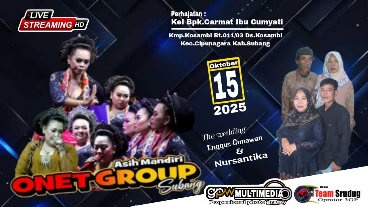 🔴LIVE (MALAM) JAIPONGAN ONET GROUP | PERHAJATAN BPK. CARMAT / IBU.CUMYATI  RABU,15 OKTOBER 2025