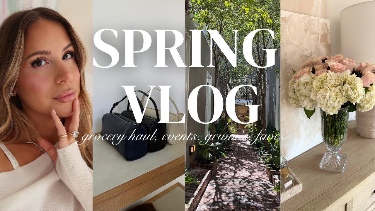 Spring vlog 🌸 grocery haul, fave makeup, designer unboxing