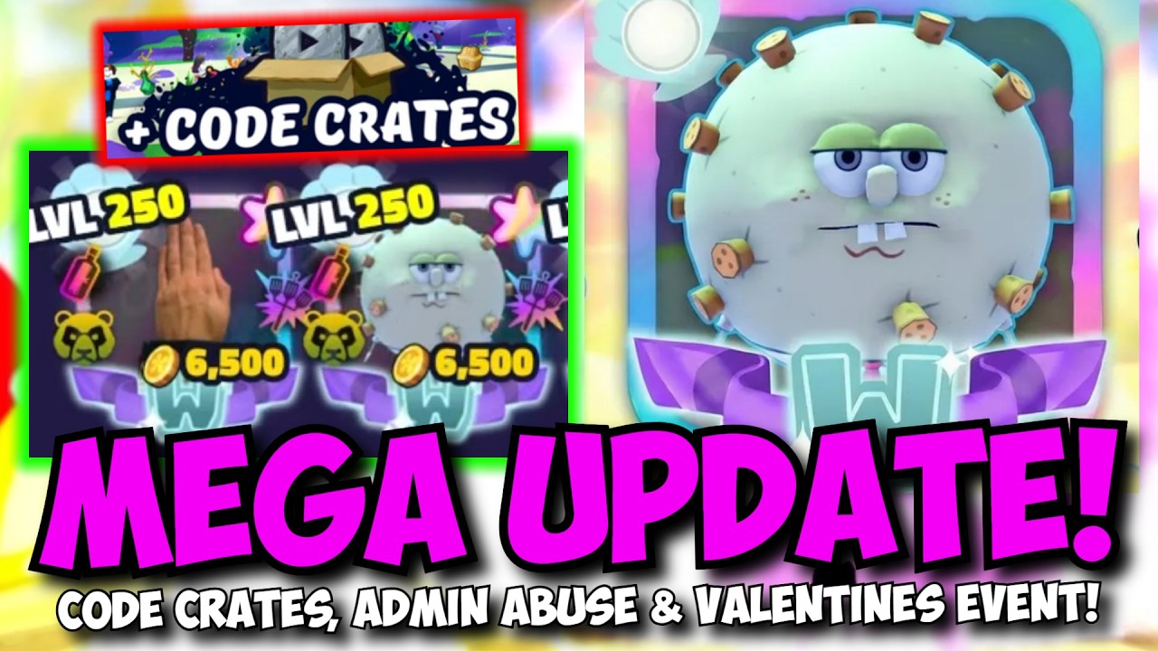 CODE CRATE ADMIN ABUSE & New Valentines Update! | Spongebob TD