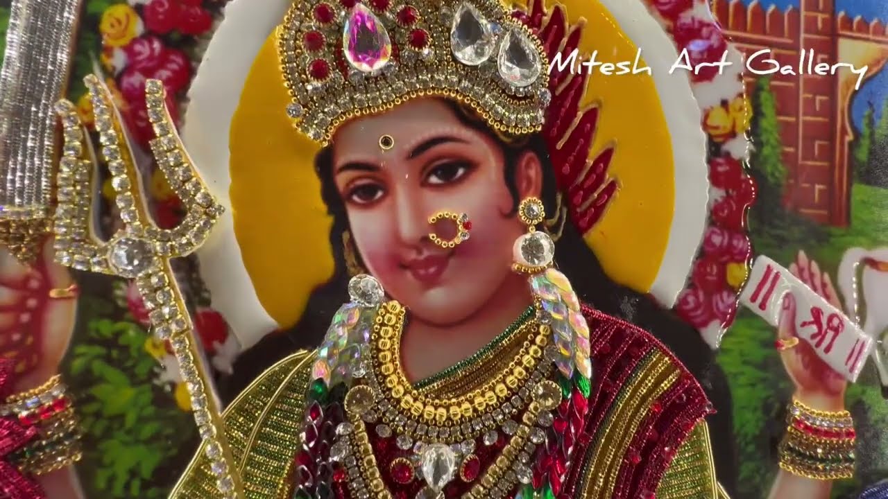 BAHUCHARAJI MATAJI HANDMADE DIOMANDS LED PHOTO FRAME MITESH ART GALLERY RAJKOT 8866607234