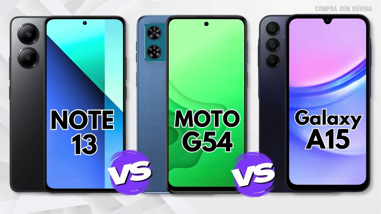Xiaomi Redmi Note 13 vs Motorola Moto G54 vs Samsung Galaxy A15