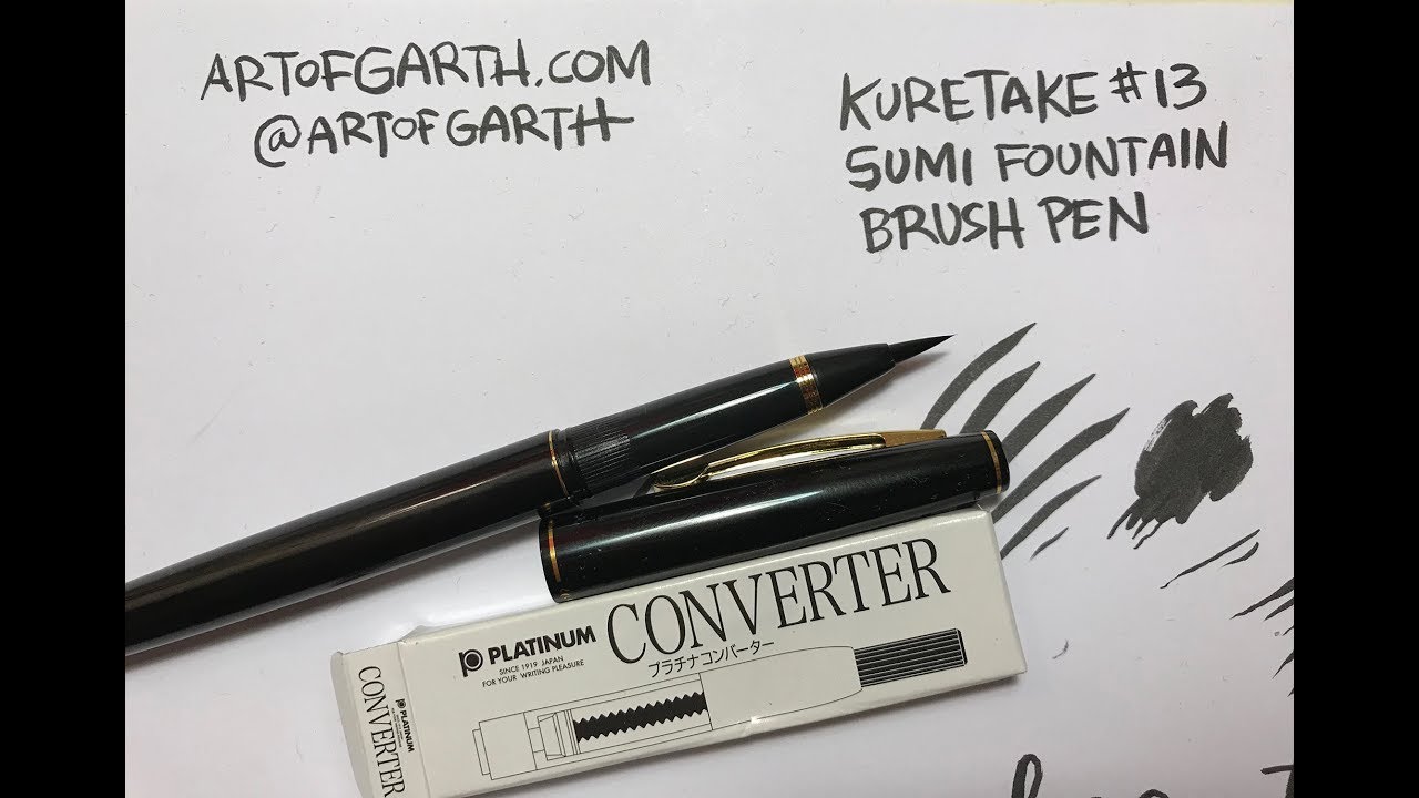 Kuretake #13 Sumi Fountain Brush Pen Review and Ink Converter Tutorial