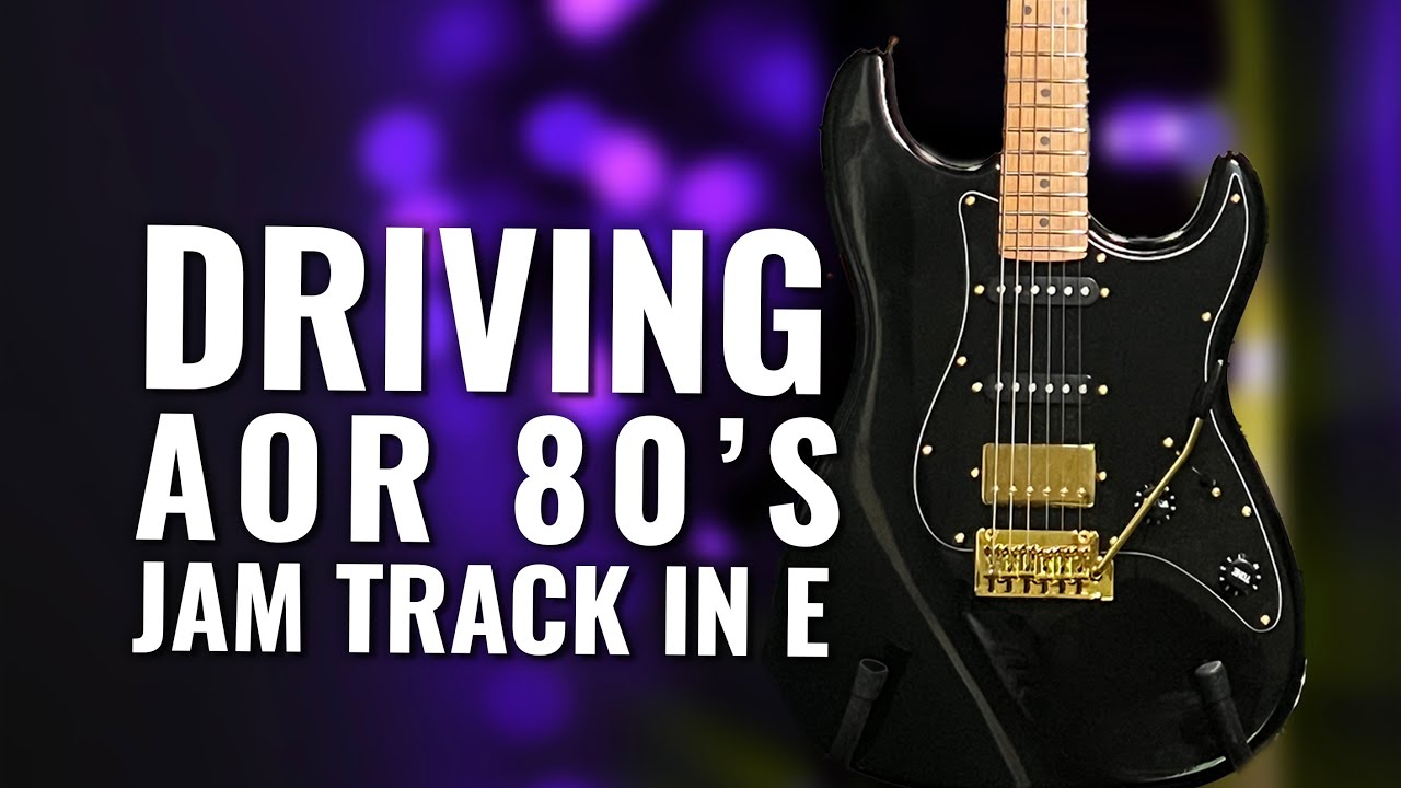 Driving Retro 80's AOR Style Guitar Backing Track In E Major