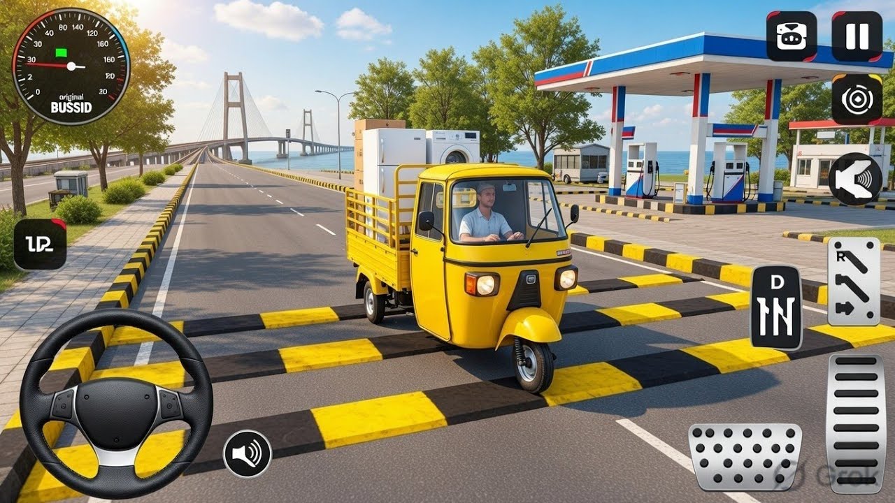 APE AUTO Fridge & Washing Machine Load | Padman Bridge Speed Breaker 😱 BUSSID Gameplay 