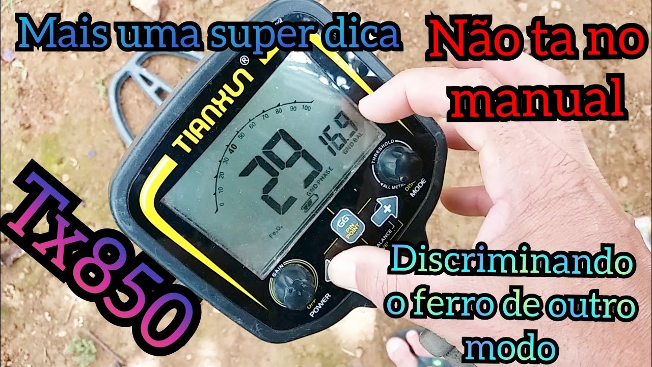 Descriminação do ferro detector tx 850
