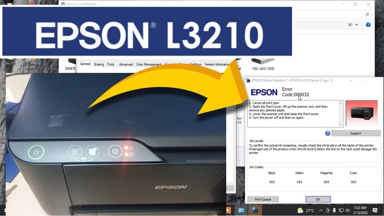 How to Fix Error Code 000032 on EPSON L3210