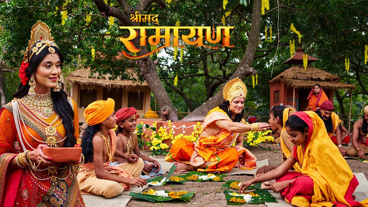 श्री राम और माता सीता ने गरीब बच्चों को अपने हात से खिलाया खाना | Shrimad Ramayan