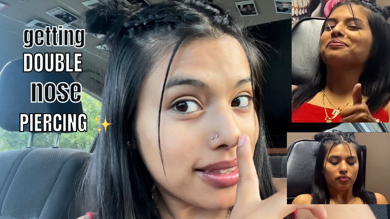 getting a DOUBLE NOSE PIERCING ✨