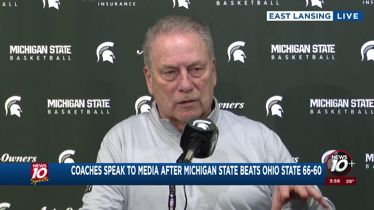 WATCH LIVE: MSU Head Coach Tom Izzo talks to media after the Spartans beat Ohio State 66-60