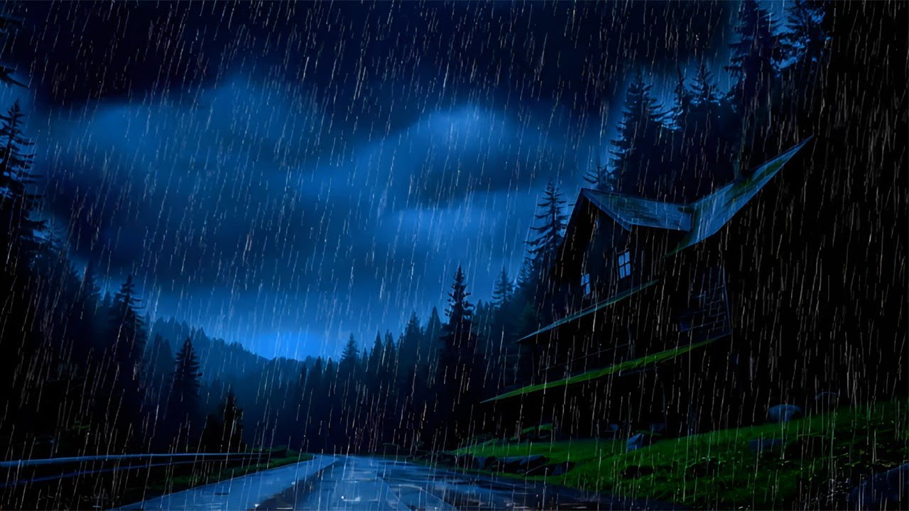 Dark Sky Rainstorm 🌧️ Thunder by the Forest Edge House
