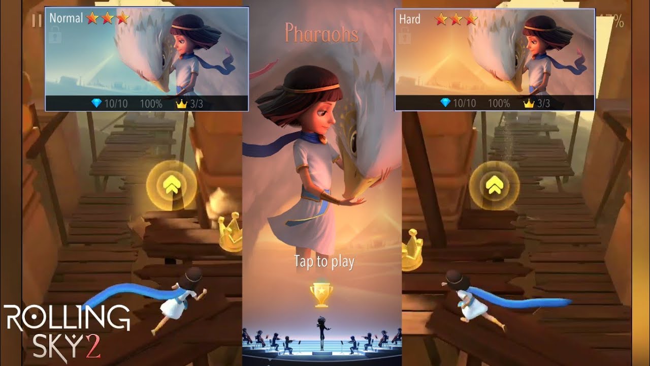 Rolling Sky 2 - Pharaohs (Normal VS Hard Mode)