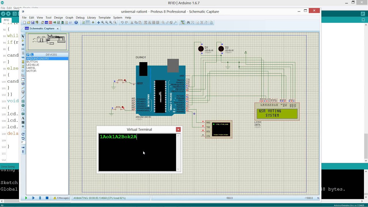GSM BASED VOTING SYSTEM SIMULATION IN PROTEUS USING ARDUINO
