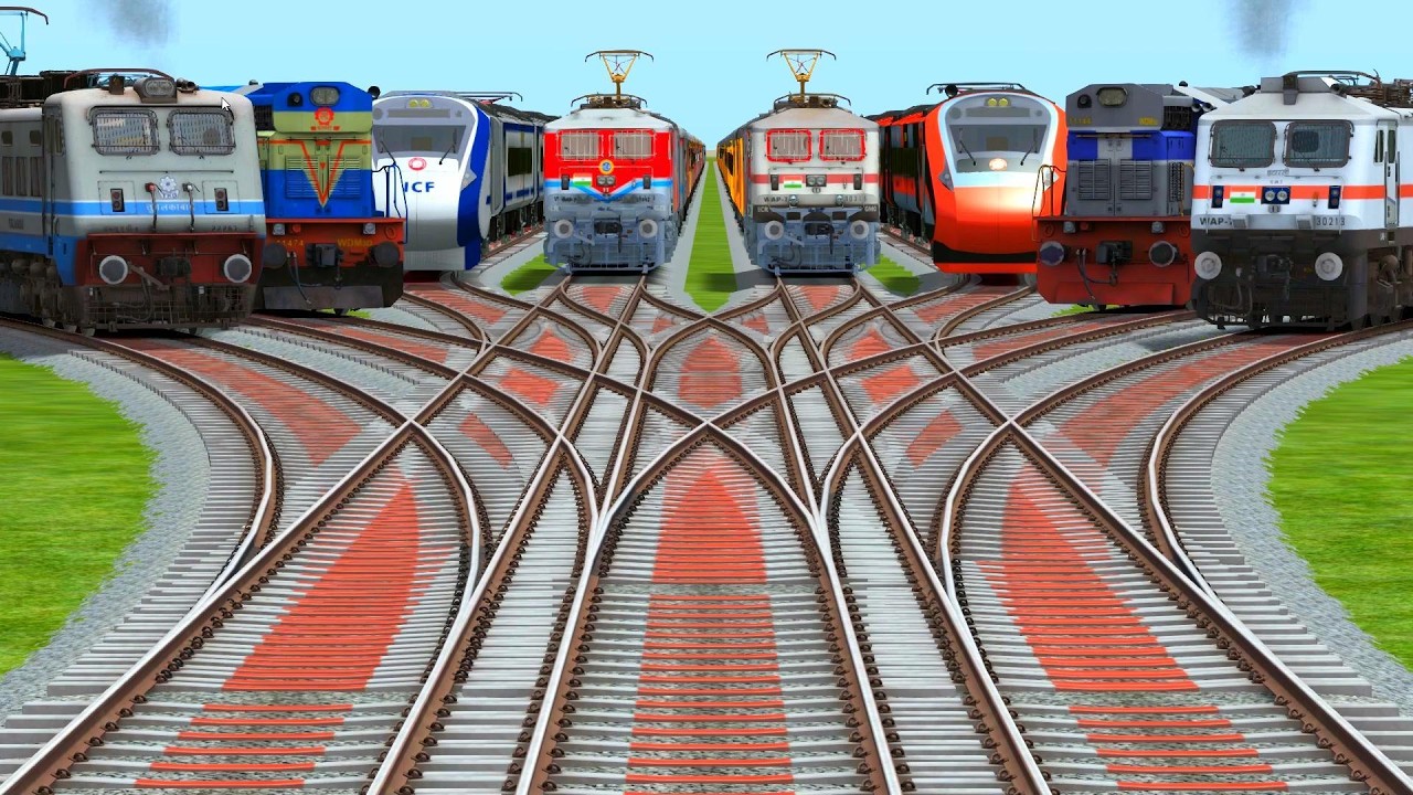 🤢Eights Trains Run From Xx Branched Railroad | high speed train videos | railway electrification 