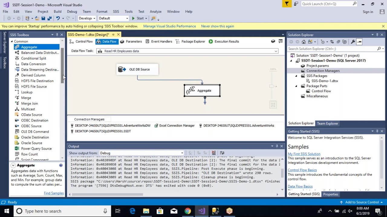 SSIS Tutorial - Aggregate Transformation