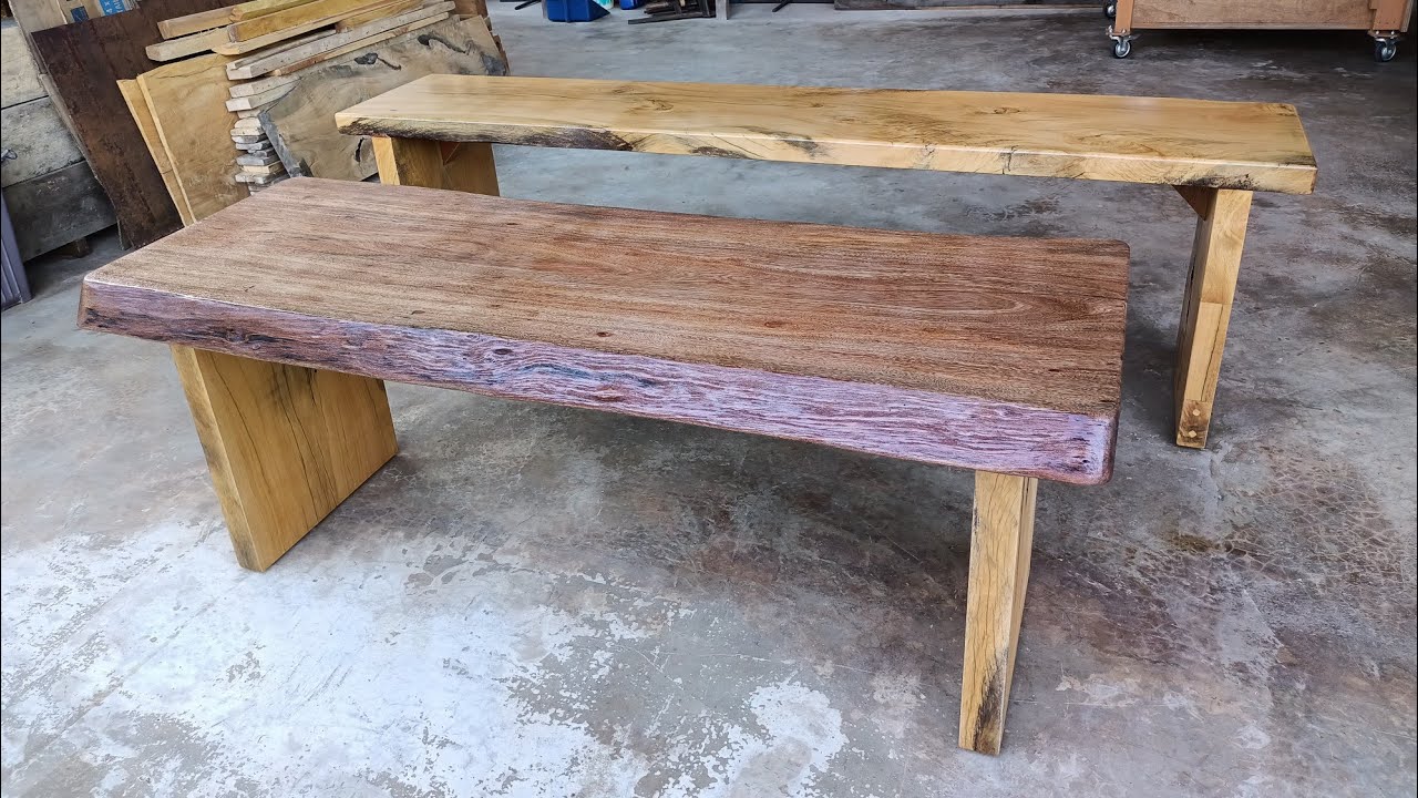 wooden bench / slab bench making