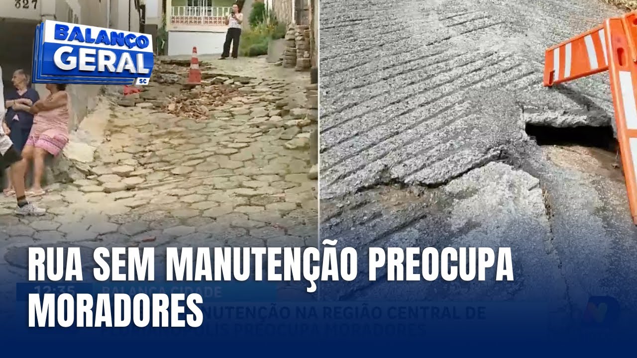 Rua sem manutenção na região central de Florianópolis preocupa moradores