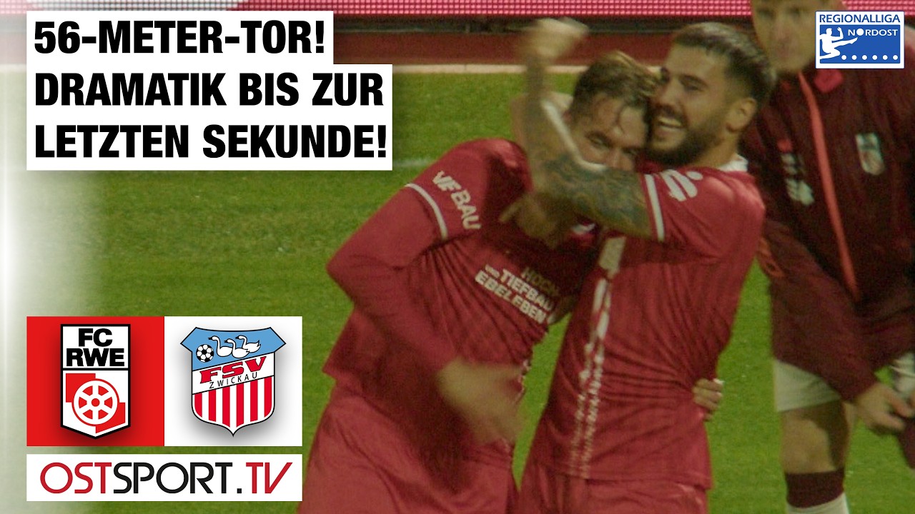 56-Meter-Tor! Dramatik bis zur letzten Sekunde: Rot-Wei&szlig; Erfurt - FSV Zwickau | Regionalliga Nordost