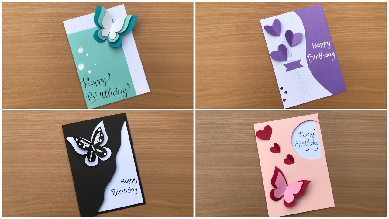 4 Tutorial birthday card ideas // ide desain kartu ucapan ulang tahun