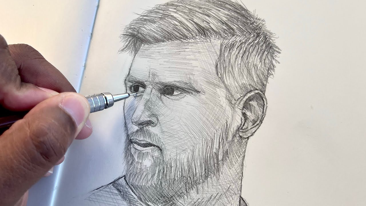 How To Draw Lionel Messi: Step by Step - Portrait Drawing Tutorial For Beginners