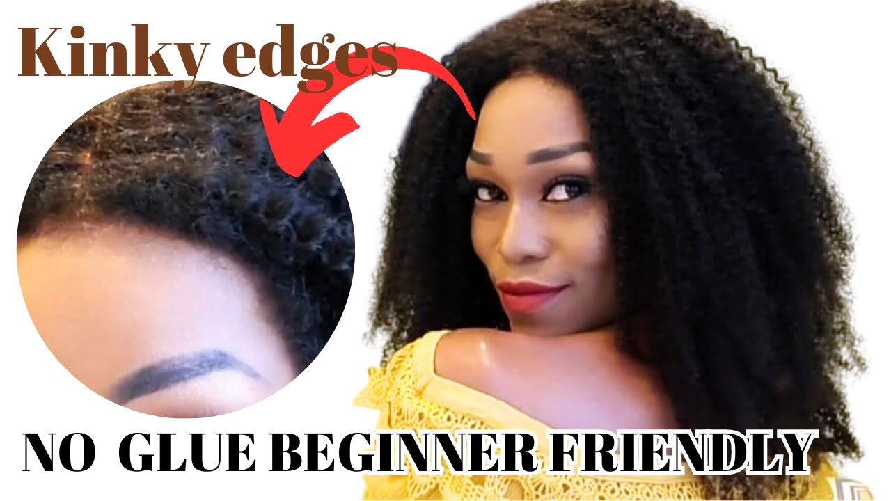 Can't believe it's a wig Mimic 4C EDGES 😍NO GLUE FOR BEGINNERS - HerGivenHair