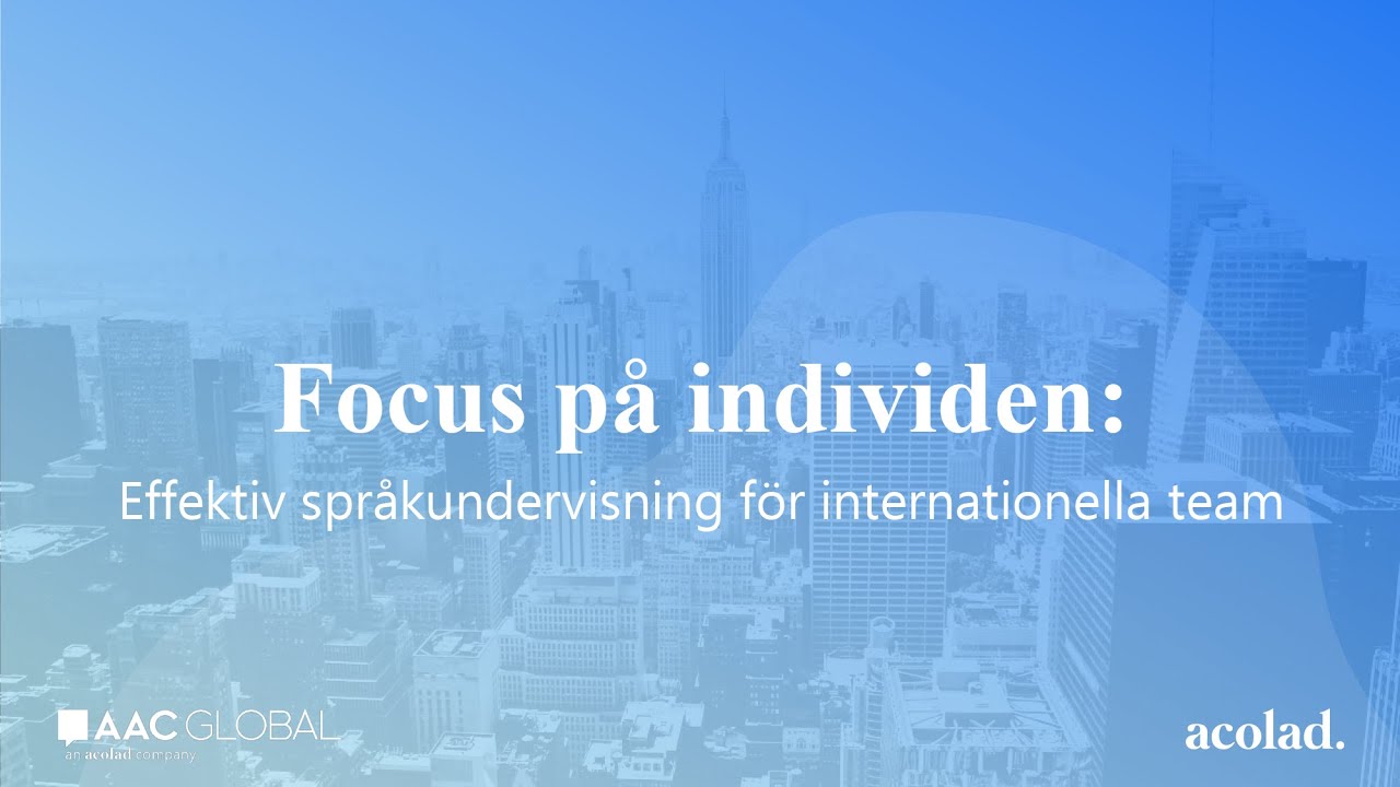 Personal & Chef 2019, Effektiv språkundervisning för internationella team