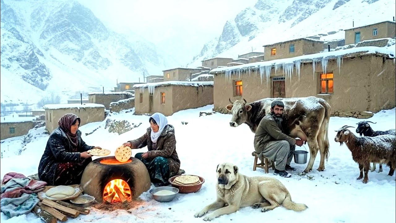 Rural life in Afghanistan | Baking warm bread. In the coldest place in Afghanistan |