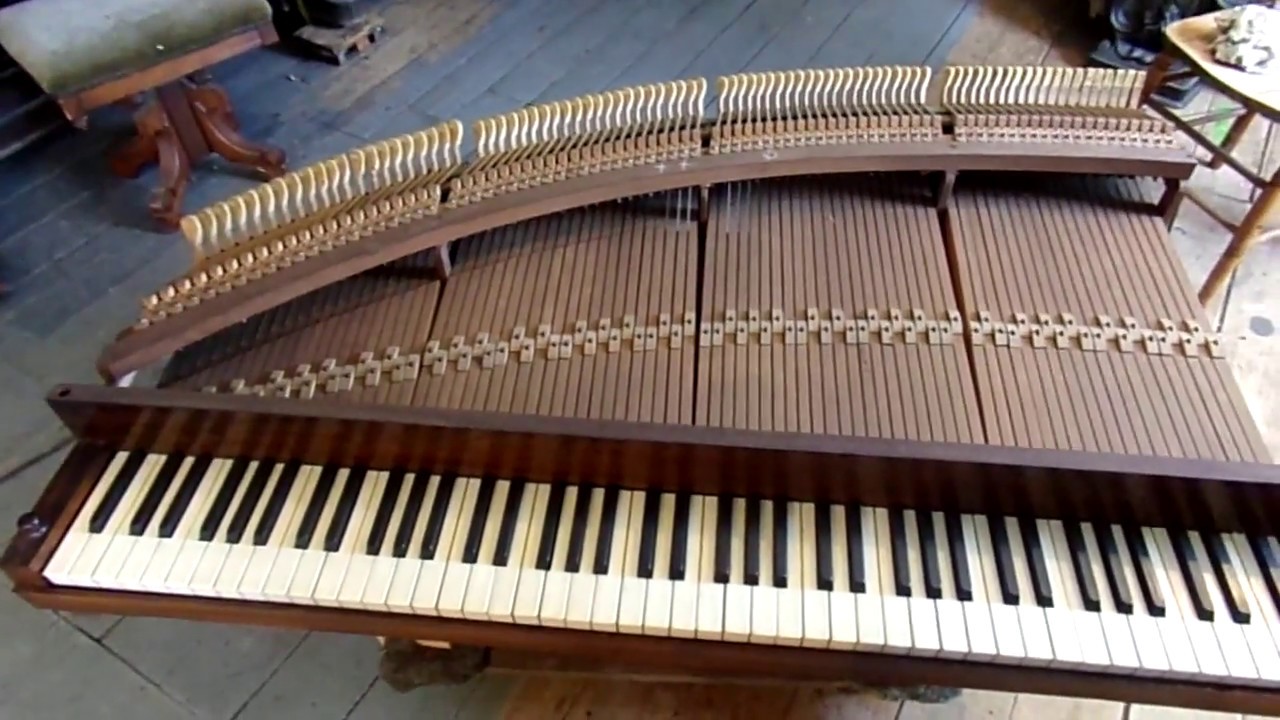 Chickering square grand piano, 1863; action, first look