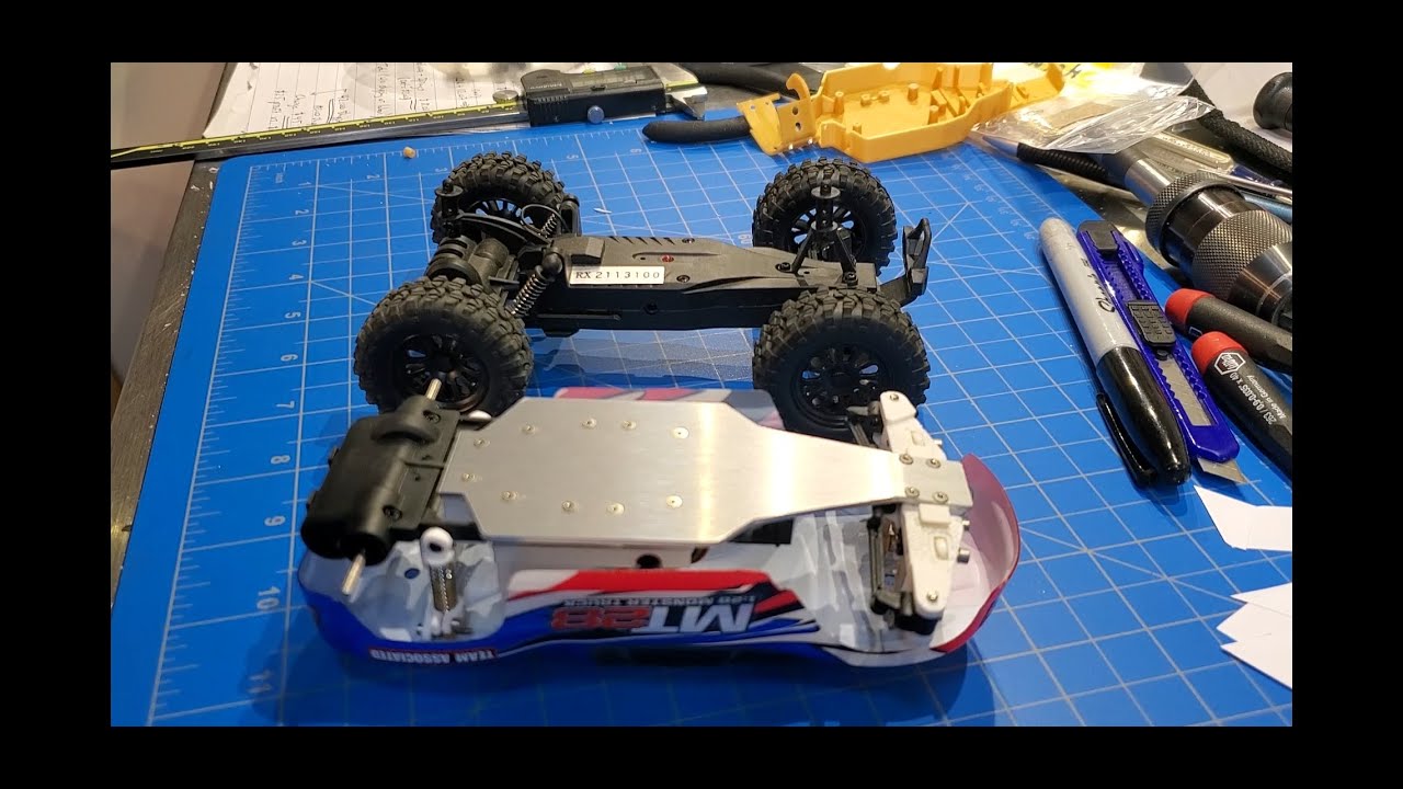 Alloy chassis for the SC28, RC28, MT28, and other Associated 1:28 scale cars