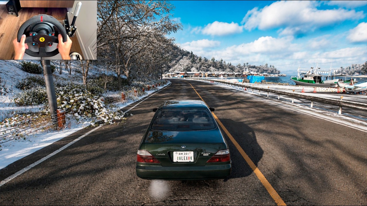 Driving a Nissan Gloria GT - Forza Horizon 6 Steering Wheel Gameplay