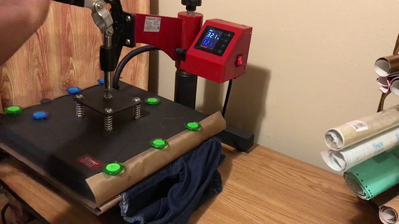 How to press a transfer on a blue jean jacket