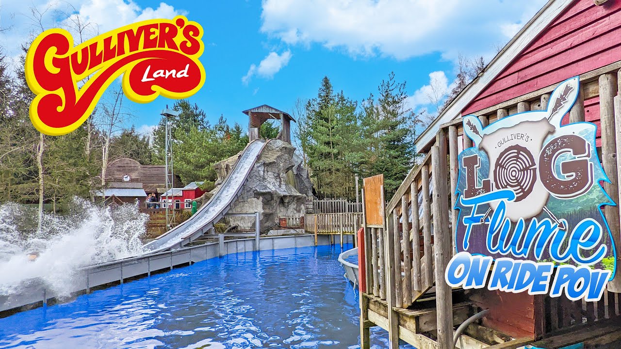 Log Flume at Gulliver's Land Milton Keynes [4K]