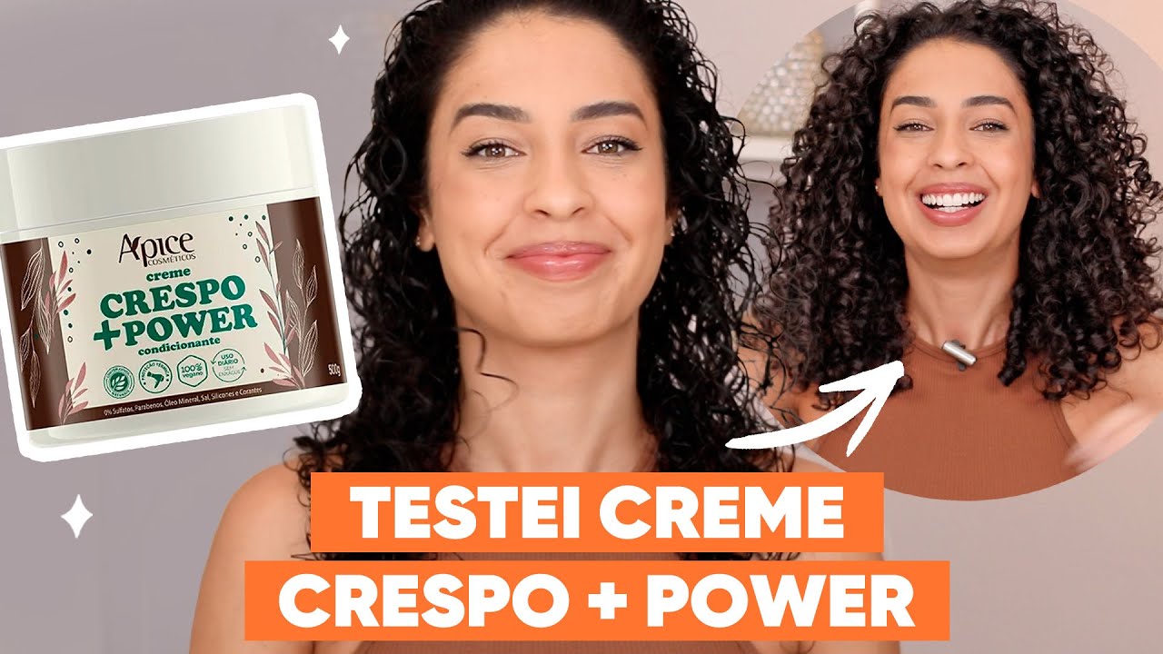 TESTEI O CREME CRESPO +POWER DA APICE NO MEU CABELO CACHEADO | JULIANA LOUISE