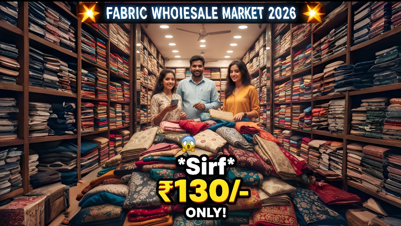 Sabse Sasta Fabric! 😱 ₹130/- में Wholesale Kapda Market | Direct Factory Se!😱Fabric Wholesale Market