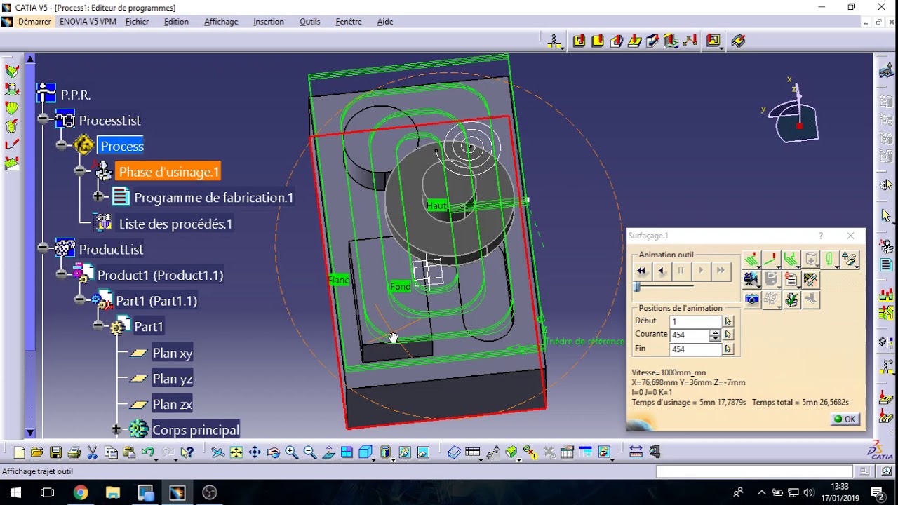 introduction à la FAO CATIA V5 usinage prismatic machining code G CNC (DARIJA)