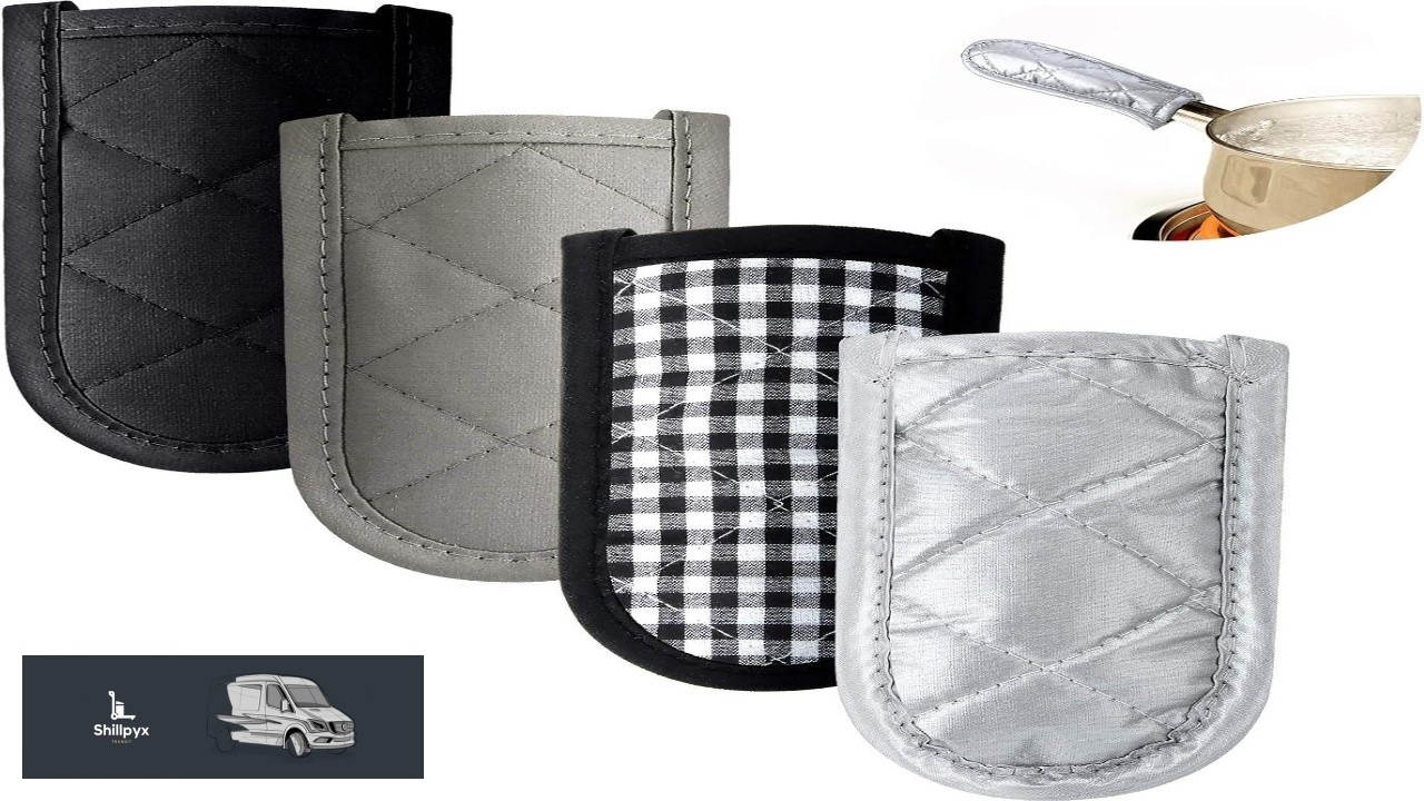 Patelai 4 Pcs Pan Handle Sleeve Covers Iron Handle Cover Heat Resistant