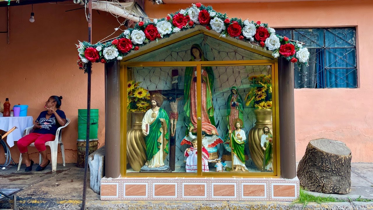Straat altaren in Mexico-City