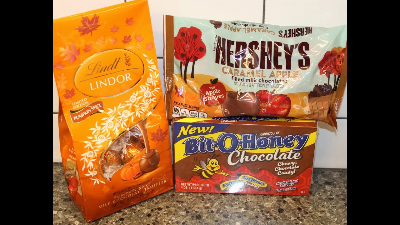 Lindt Lindor Pumpkin Spice Truffles, Hershey’s Caramel Apple, Bit-O-Honey Chocolate Review