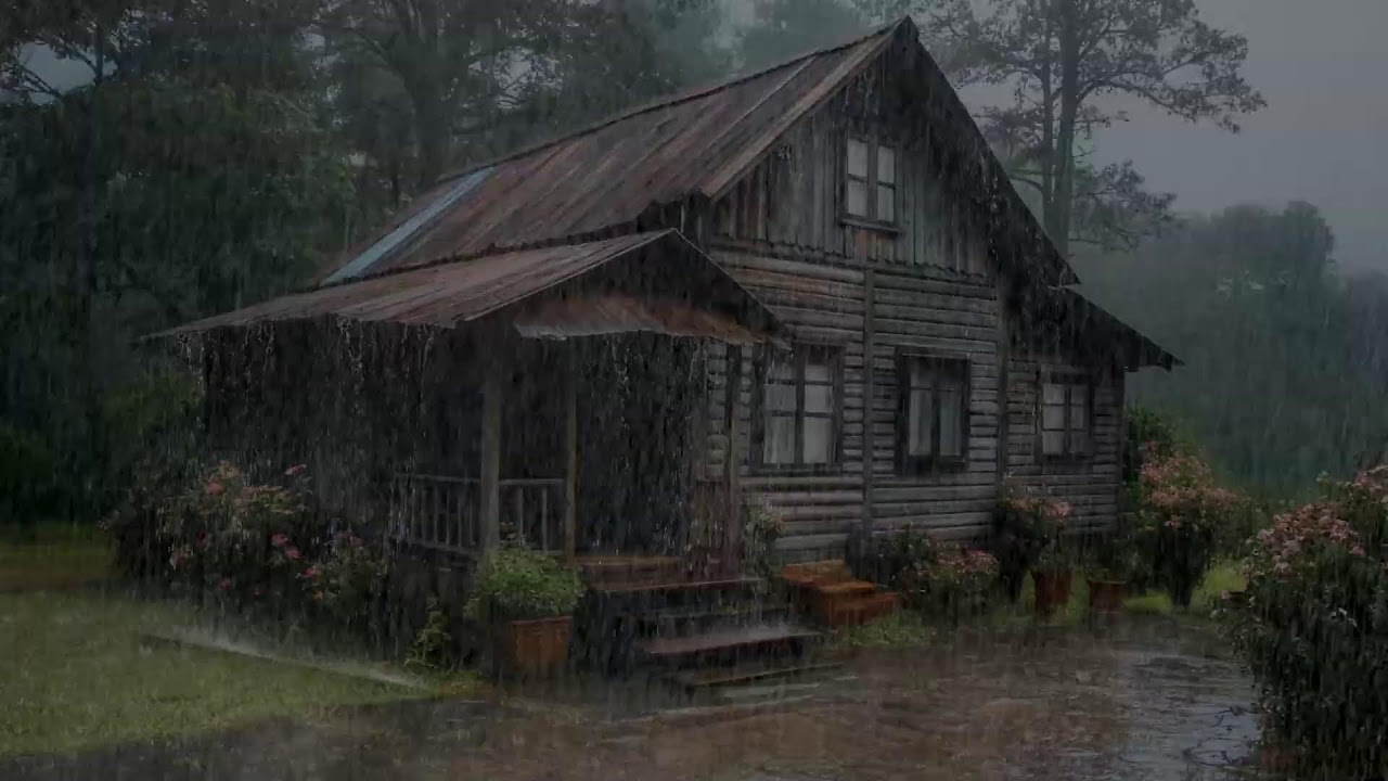 Relaxing rain ambience lowering stress helping thoughts fade for peaceful deep sleep
