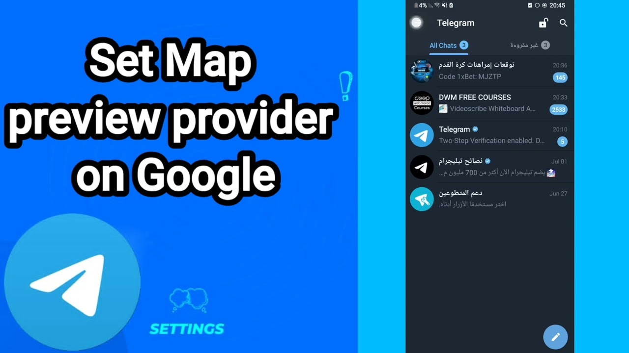 How to set map preview provider on Google On Telegram