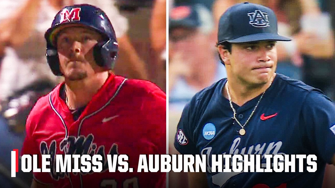 Ole Miss Rebels против Auburn Tigers | Лучшие моменты матча | Студенческий бейсбол ESPN