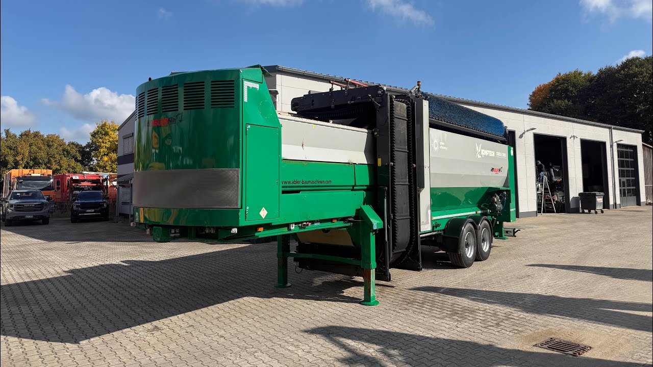 Komptech Cribus 3800 Trommelsiebanlage auf LKW Auflieger